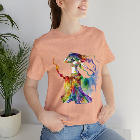 Rainbow Belly Dancer in Motion - Short Sleeve Tee